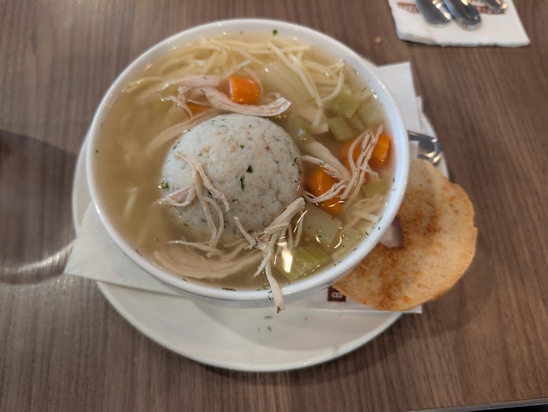 Matzo Ball Soup at Lovi's Delicatessen
