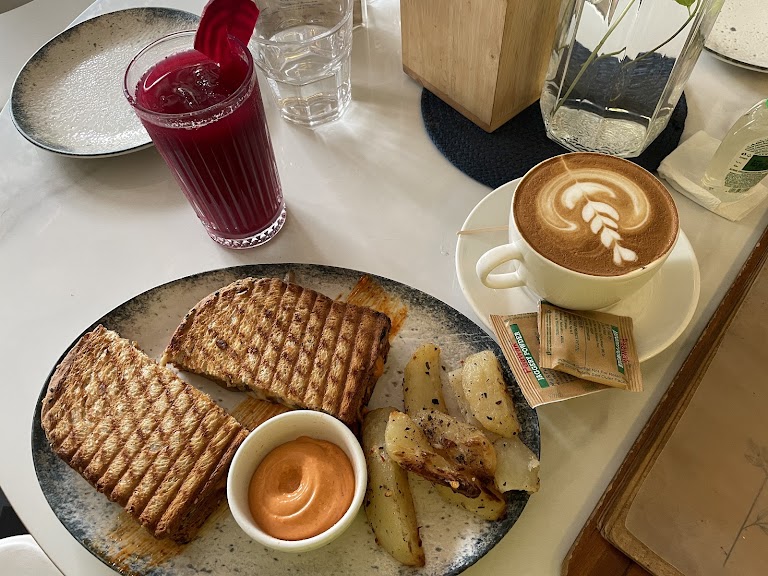 Pineapple and Apple Cinnamon Toast at Earth Soul Cafe
