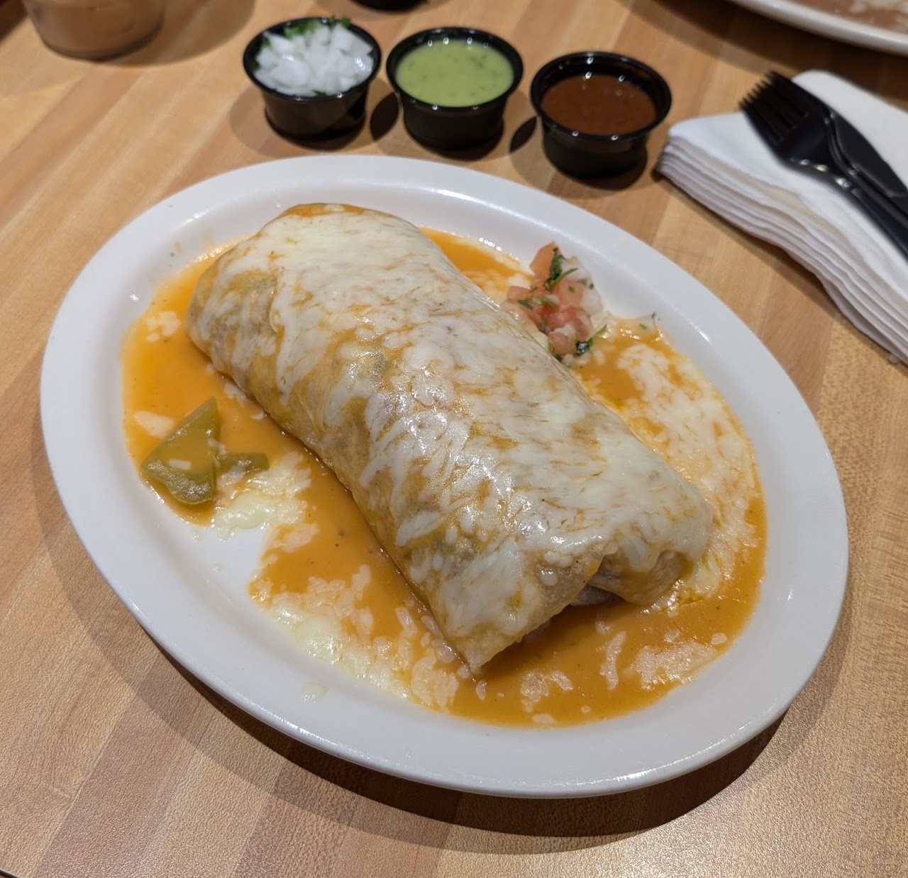 Carne Asada Burrito at Las Fuentes Mexican Restaurant